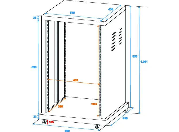 Steel rack SR-19, 20 units 